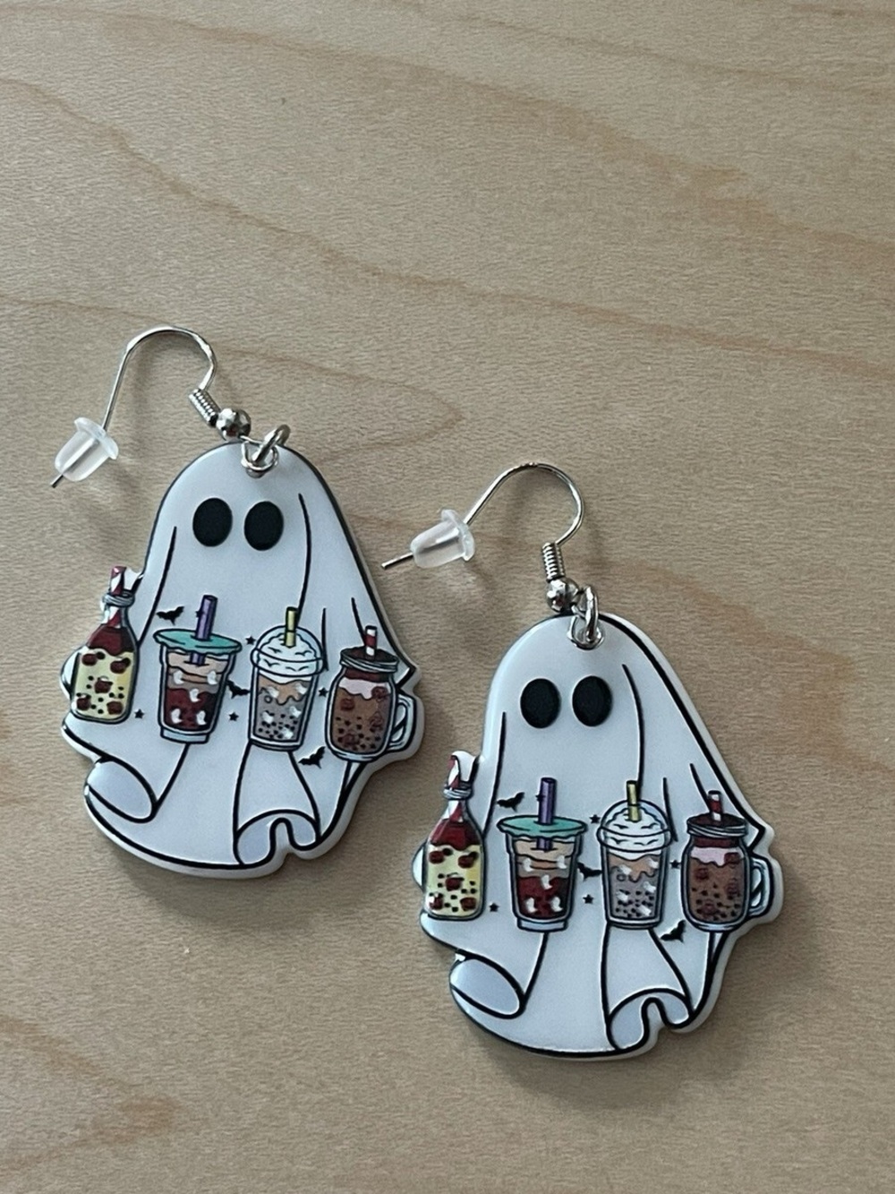 Boorista Barista Ghost Coffee Halloween Spooky Season Earrings
